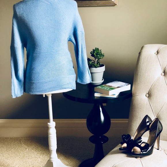 🆕 LIGHT BLUE WRAP BREATHABLE SPRING SWEATER - Picture 2 of 2